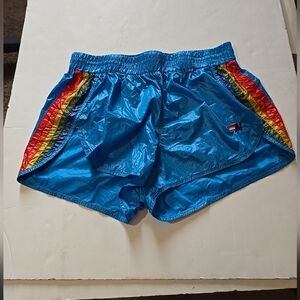 Aviator Nation 5 Stripe Blue Womens Nylon Shorts Size XS